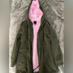 Winter Jacket with Pink Faux Fur